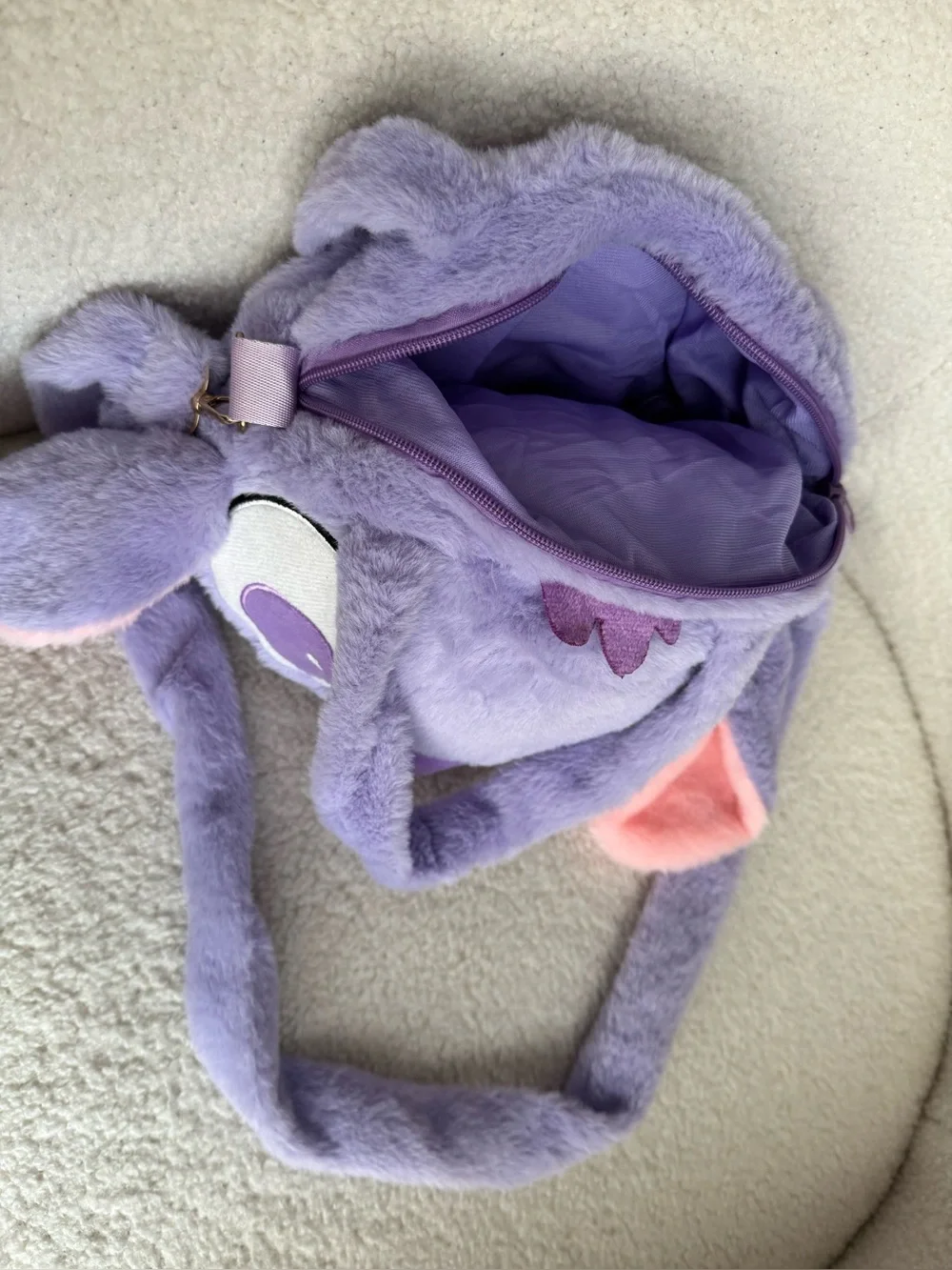 Stitch Plush Purple Kids Crossbody Bag